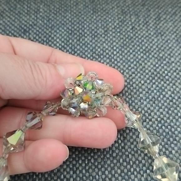 Vtg Estate Facetted AB Chrystal necklace - Picture 2 of 13